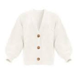 Needle & thread Knitted White Cardigan Oversized Size M